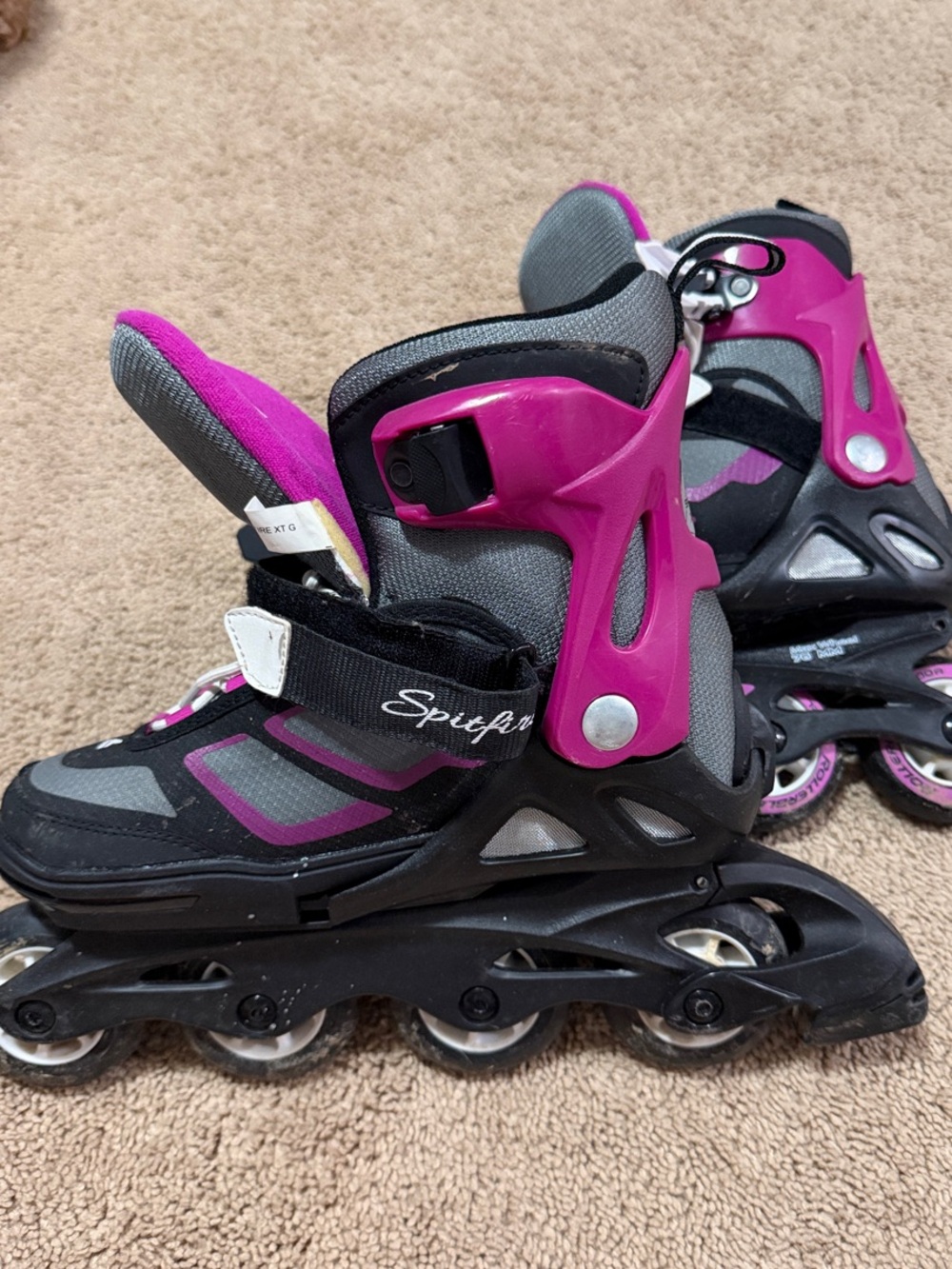 Spitfire Girls /womens Black&Pink Adjustable (Sz 5-8) Skates/Rollerblades